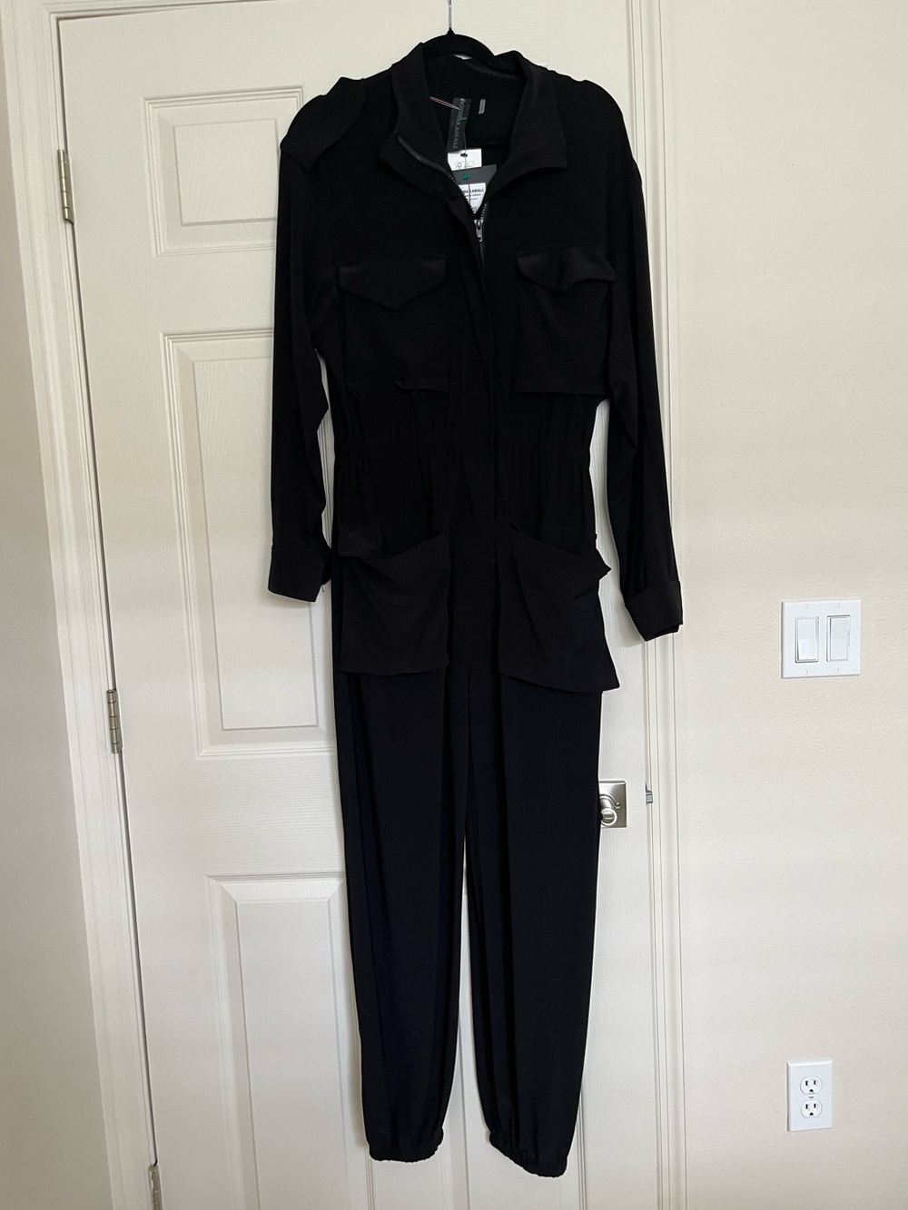 Norma Kamali turtle cargo jumpsuit Black Utility Zip-Front Jacket size M - Picture 6 of 14